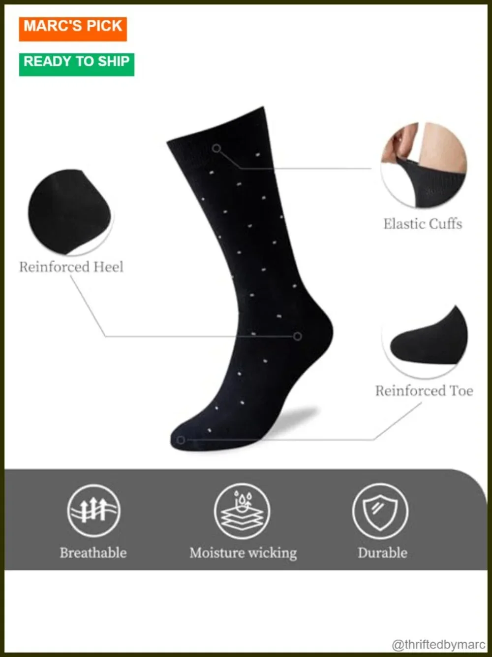 6 Pairs Mens Dress Socks Soft Breathable Bamboo Rayon Mid Calf Socks with Box